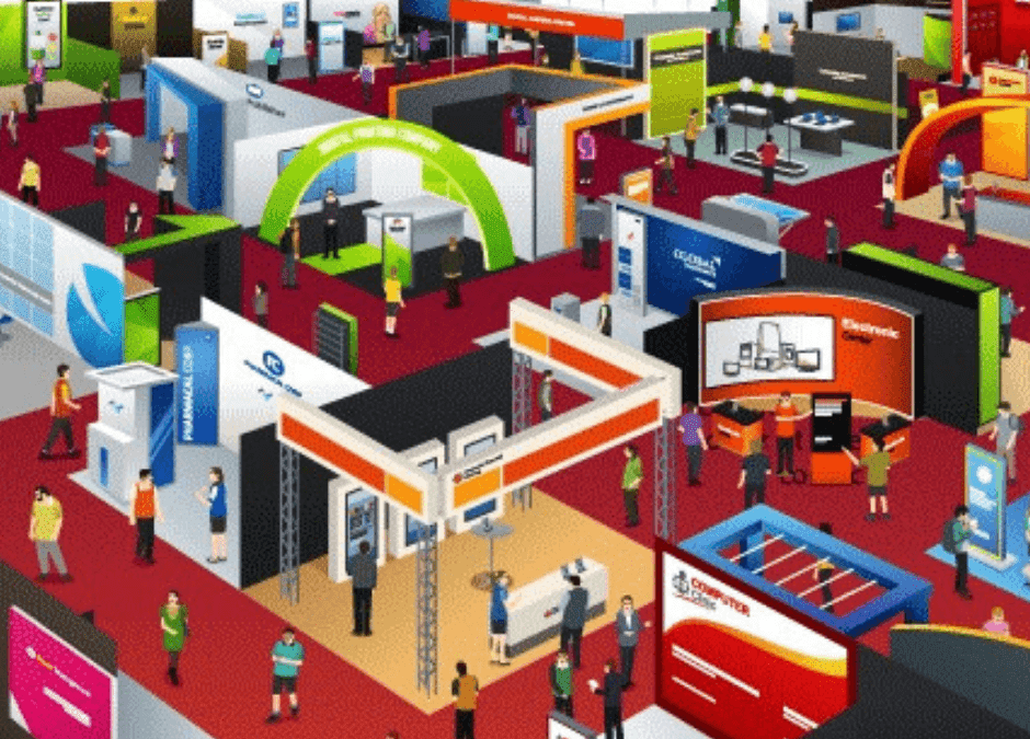 lots of tradeshow booths